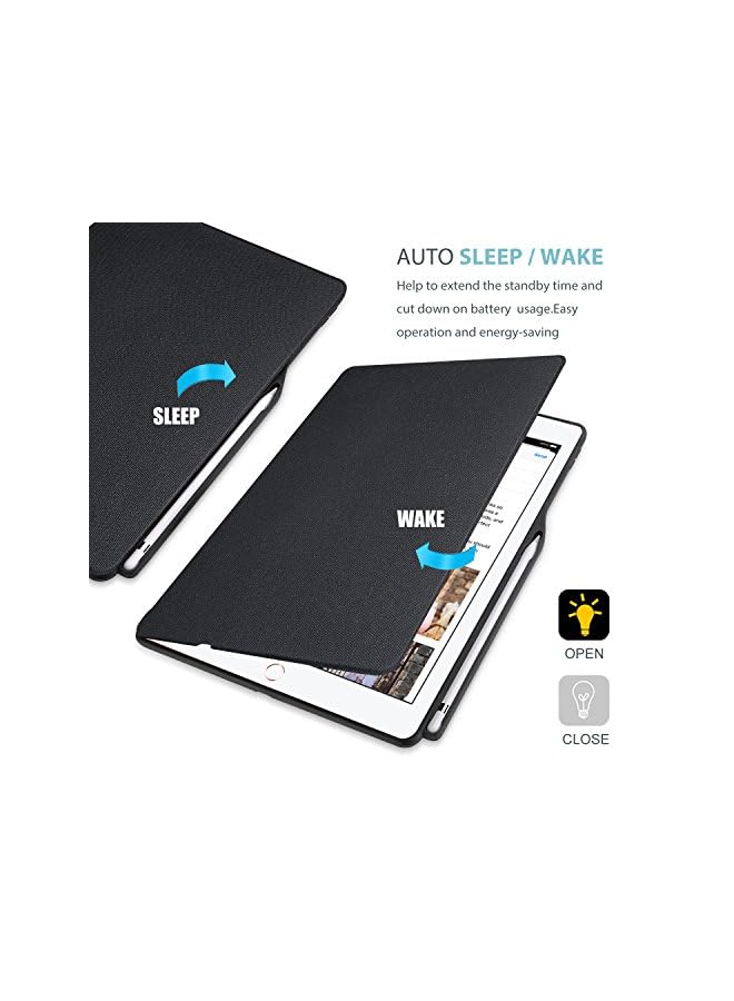 Procases Keyboard Case For Ipad Pro 12.9" 2017/2015 With Built-In Apple Pencil Holder, Slim Lightweight Type Cover Folio Stand Smart Cover With Wireless Keyboard For Apple Ipad Pro 12.9 Inch -Black - Image 4