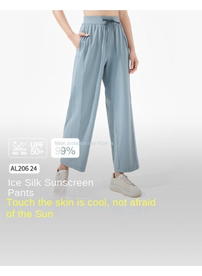 Cool Sun-proof】spring/summer Bestseller Women's Casual Pants With Cuffed Ankles, Sun Protection, Tummy Control, High Waist, Cooling & Leg-lengthening Effect - Image 1