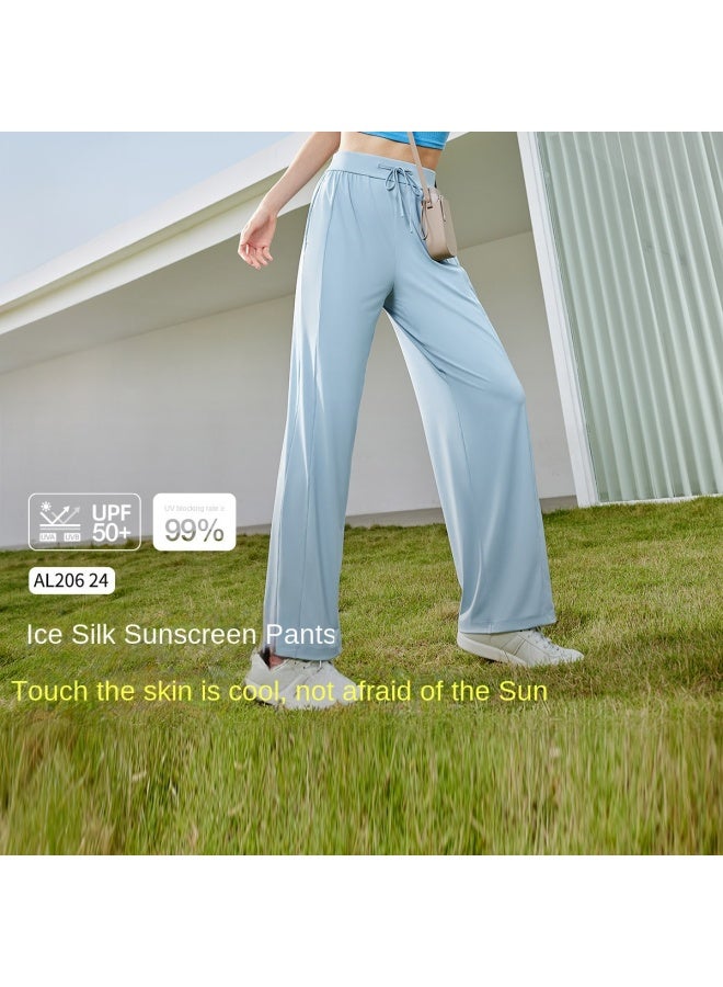 Cool Sun-proof】spring/summer Bestseller Women's Casual Pants With Cuffed Ankles, Sun Protection, Tummy Control, High Waist, Cooling & Leg-lengthening Effect - Image 3
