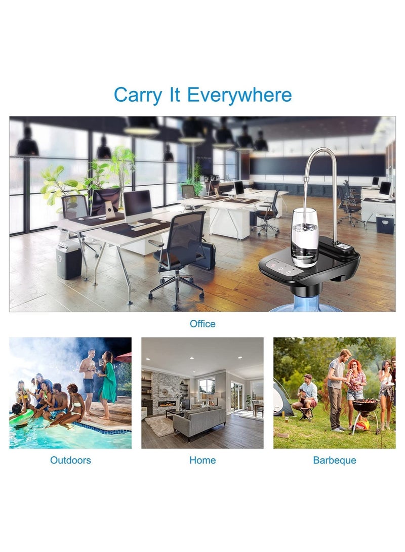 مضخة زجاجة مياه، مضخة مياه كهربائية محمولة بشحن USB لأباريق سعة 2-5 جالون وموزع مياه محمول لشحن USB للمكتب والمنزل والتخييم والمطبخ وما إلى ذلك. أبيض - Image 5