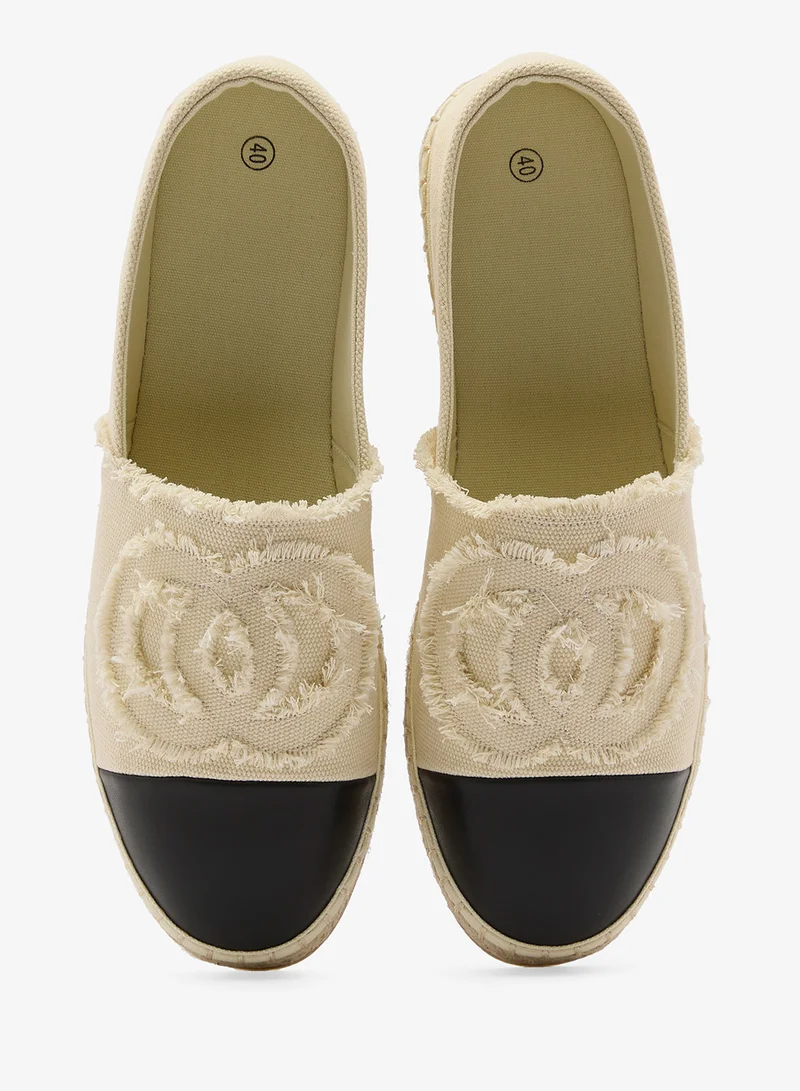 Ginger White Tweed Two Tone Espadrilles for Women | Best Price UAE