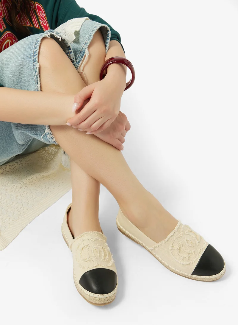 Ginger White Tweed Two Tone Espadrilles for Women | Best Price UAE