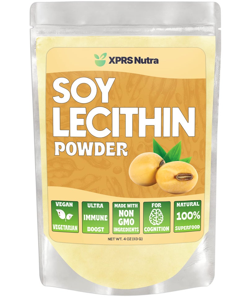 XPRS Nutra Soy Lecithin Powder Food Grade Fat Emulsifier - Suitable for Cooking, Baking and More - Vegan Friendly Soy Lecithin Powder Cooking Aid (4 Ounce) - Image 1