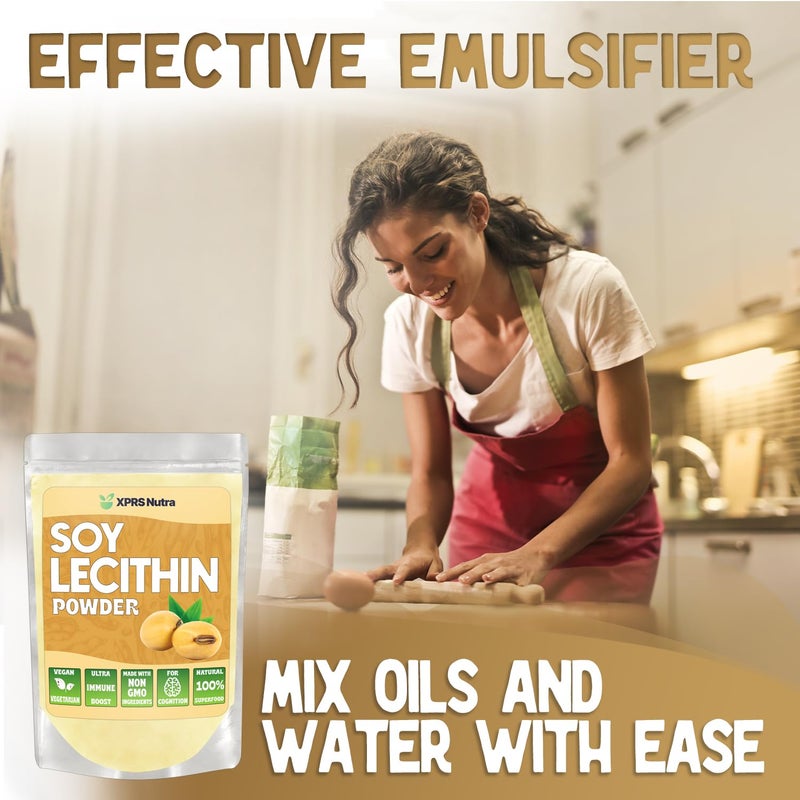 XPRS Nutra Soy Lecithin Powder Food Grade Fat Emulsifier - Suitable for Cooking, Baking and More - Vegan Friendly Soy Lecithin Powder Cooking Aid (4 Ounce) - Image 2