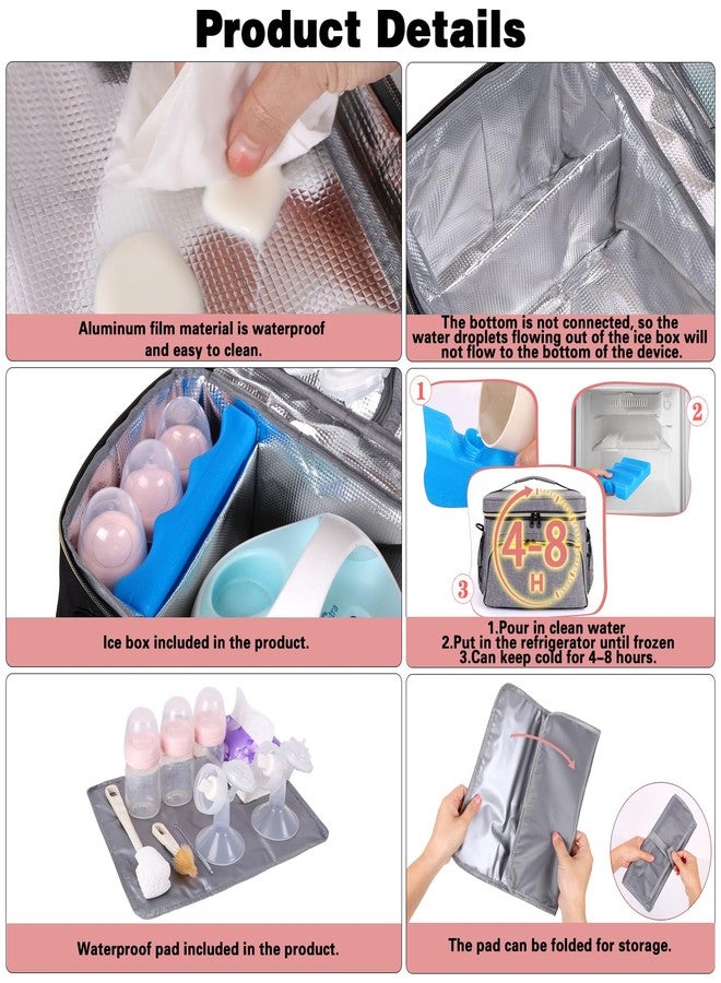 Timoxi Breast Pump Bag Fit for Spectra S1 and S2, Pumping Bag with Breastmilk Ice Pack & Waterproof Mat, Perfect for Working Moms and Travel - Image 5