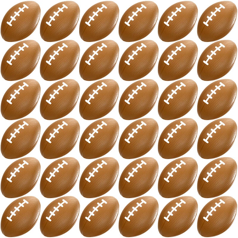 WELLVO 36 Pack Mini Foam Football 217 Mini Football Party Favor Stress Ball Bulk Small Foam Sports Ball for Birthday Gift Goodie Bags Stuffers - Image 2