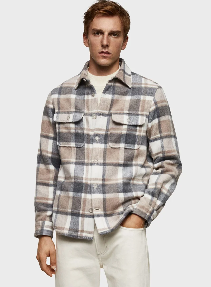 Mango Man Flap Pocket Regular Fit Shirt
