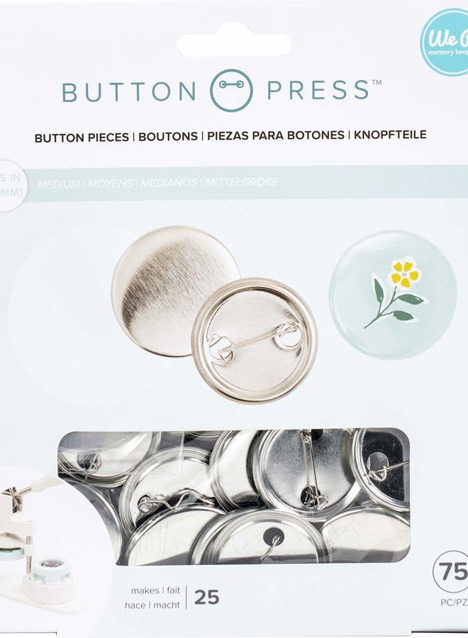 We R Memory Keepers AMERICAN CRAFTS / WE R MEMORY We R Memory Button Press Pin Back Refill Med 25pc, One Size - Image 1