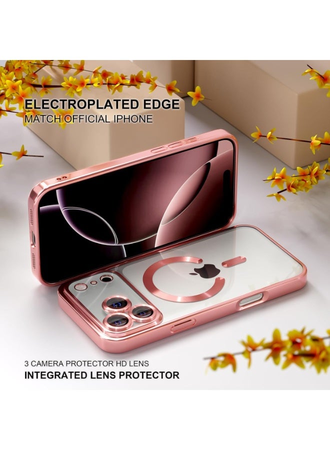 Magnetic cover for iPhone 17 Pro max Case with Mag Safe Full Camera Lens Protector Plating Soft Clear Phone Case for iPhone 17 Pro Max - Image 5