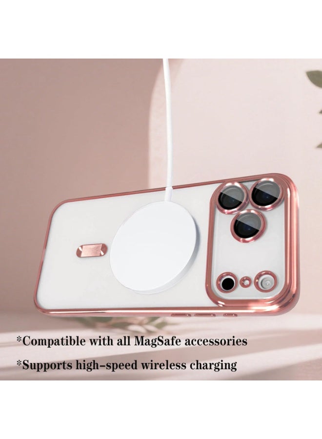 Magnetic cover for iPhone 17 Pro max Case with Mag Safe Full Camera Lens Protector Plating Soft Clear Phone Case for iPhone 17 Pro Max - Image 3