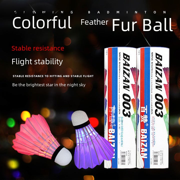 Generic LED Glowing Shuttlecocks 4-Pack Night Play Two Red + two green 
