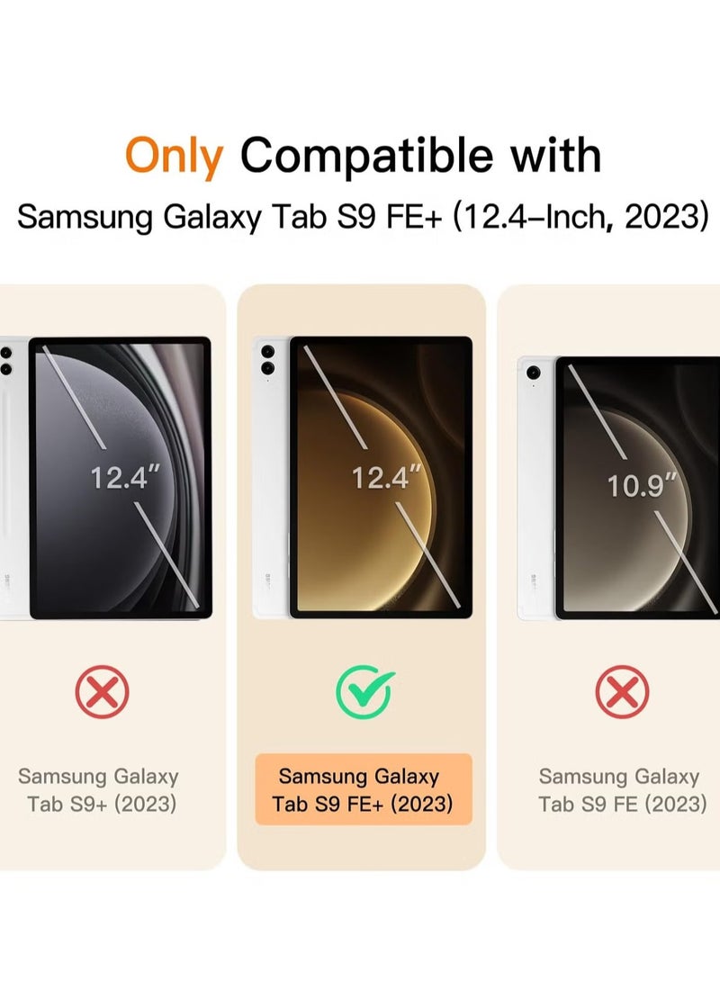 Samsung Galaxy Tab S9 FE+ 12.4-Inch Case – Soft TPU Tri-Fold Stand Cover with S Pen Holder, Auto Wake/Sleep, & S Pen Charging Support (Beige) - Image 2