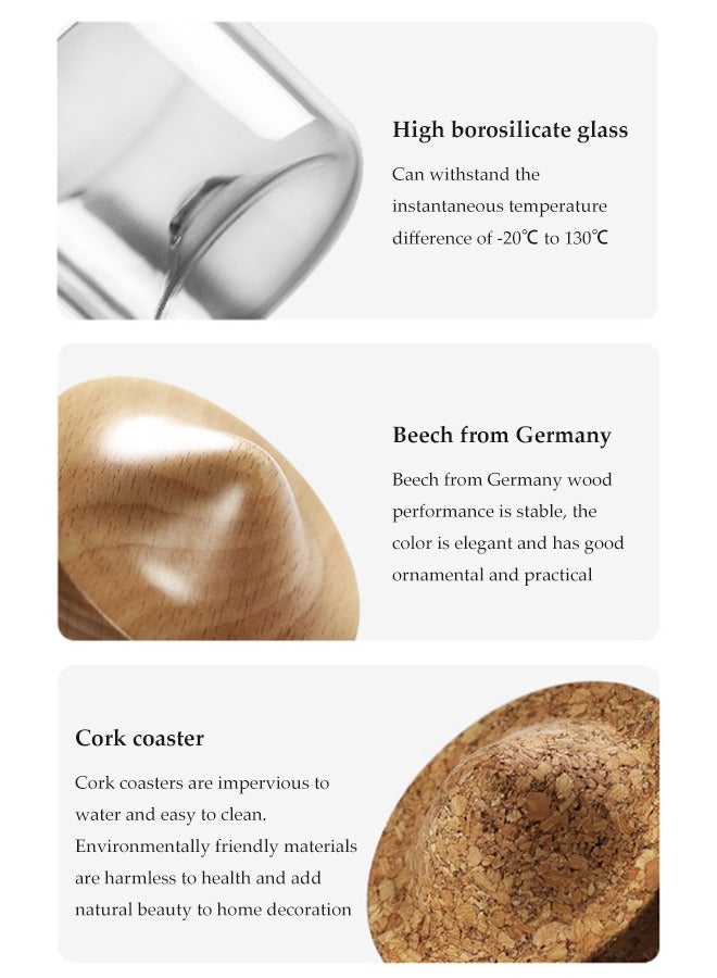 New Whiskey Glass with Mountain Design Wooden Bottom,Creative Beer Glass,Coffee Mug,Tea Cup,Wine Tasting Cup,Bar Drinkware Accessories - Image 2