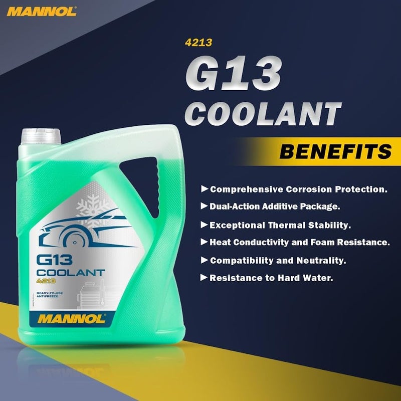 Mannol G13 Ready to use Antifreeze Coolant, G13, HOAT, 5 litres - Image 3