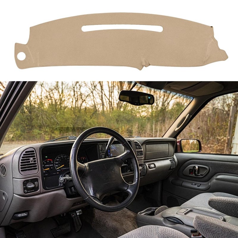 BLIBLIUNIT Dash Cover Custom Fit for 19972000 Chevy Chevrolet SilveradoGMC Sierra C1500 C2500 C3500 K1500 K2500 K3500 19971999 GMC YukonChevy Tahoe Dashboard Cover Mat PadBeige