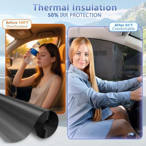 TOYOCO Window Tint Film for Cars, Ceramic Window Tints, Blocks 99% UV & IR Rays, Heat Resistant Anti Glare Film for Windshield, Scratch Resistant Sun Shade Auto Tint Roll (35% VLT, 20in x 10ft) - Image 4