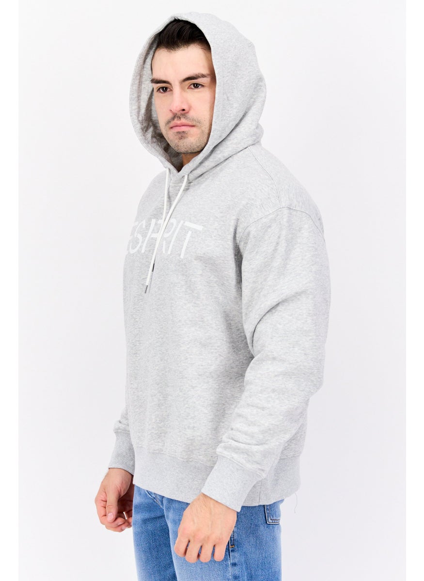ESPRIT - Men Hood Neck Brand Logo Long Sleeves Hoodie, Grey - Image 1