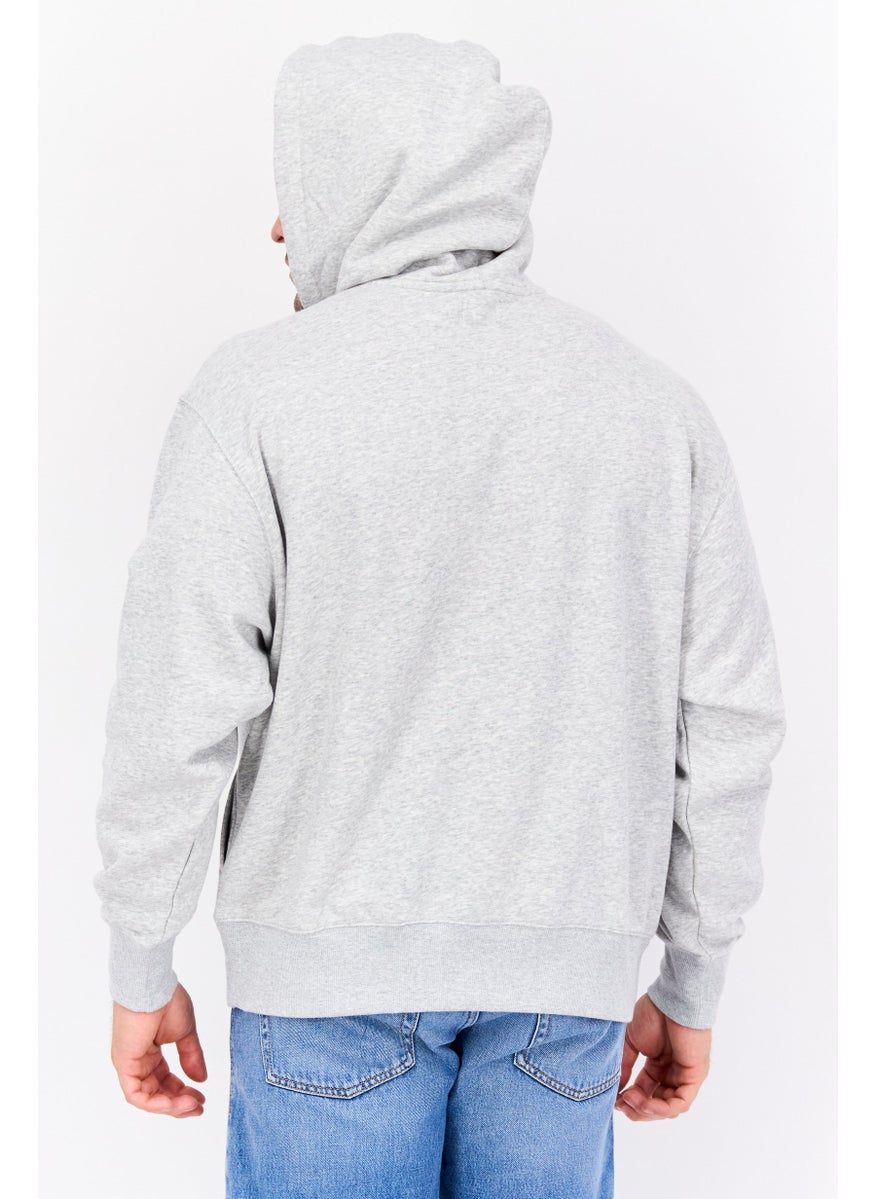 ESPRIT - Men Hood Neck Brand Logo Long Sleeves Hoodie, Grey - Image 1