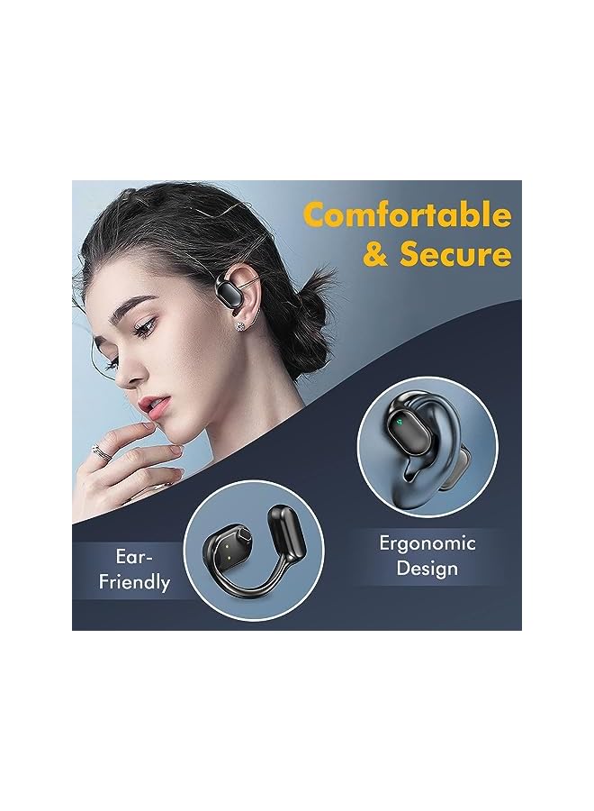 Excefore Wireless Earbuds Bluetooth Earphones With Wireless Charging Case Bone Conduction Over Ear Headphones With Earhooks Built In Noise Cancellation Mic Ip5 Waterproof For Sports Running - Image 2