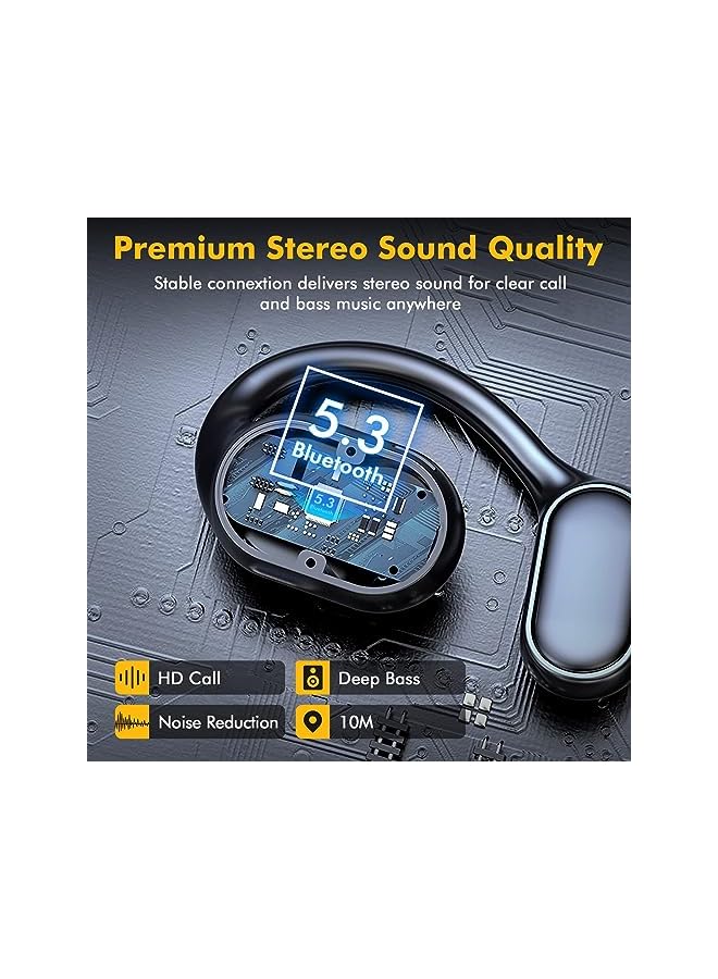 Excefore Wireless Earbuds Bluetooth Earphones With Wireless Charging Case Bone Conduction Over Ear Headphones With Earhooks Built In Noise Cancellation Mic Ip5 Waterproof For Sports Running - Image 3