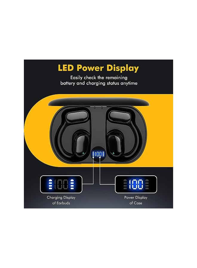 Excefore Wireless Earbuds Bluetooth Earphones With Wireless Charging Case Bone Conduction Over Ear Headphones With Earhooks Built In Noise Cancellation Mic Ip5 Waterproof For Sports Running - Image 4