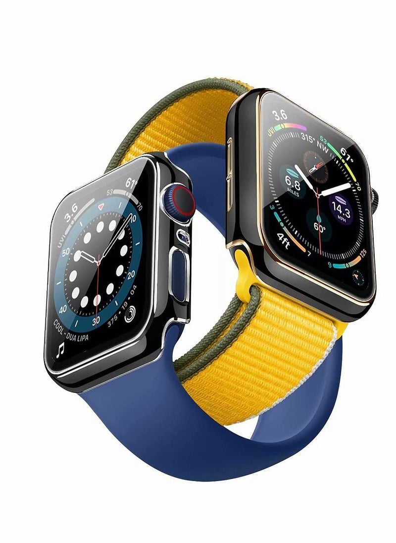 واي آند دي - 2Pcs Case Compatible with Apple Watch 44mm 40mm , Bumper Built in Tempered Glass Screen Protector, Protective Cover for iWatch Series SE 6 5 4 Women Men (40mm) - Image 1