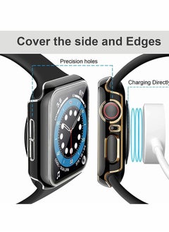 Y&D 2Pcs Case Compatible with Apple Watch 44mm 40mm , Bumper Built in Tempered Glass Screen Protector, Protective Cover for iWatch Series SE 6 5 4 Women Men (40mm)  - Image 3