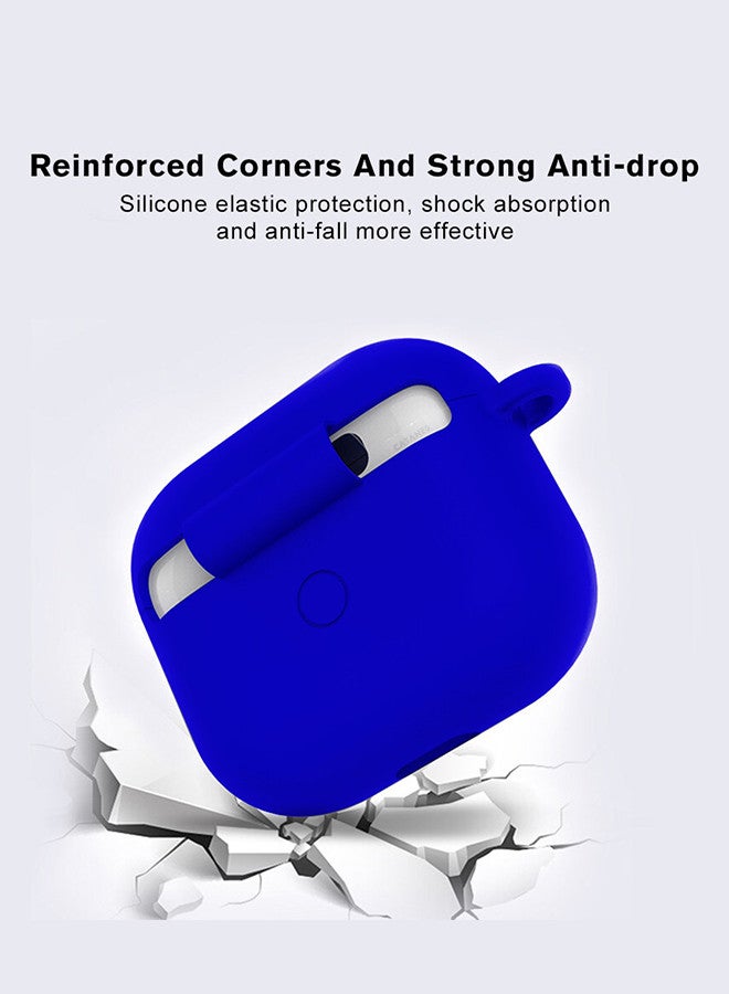 CATANES (for Airpods 3) Soft Silicone Skin Case Cover with Keychain for AirPods 3rd Generation Charging Case Cover,Ultrathin Thick Protective Case Blue - Image 4