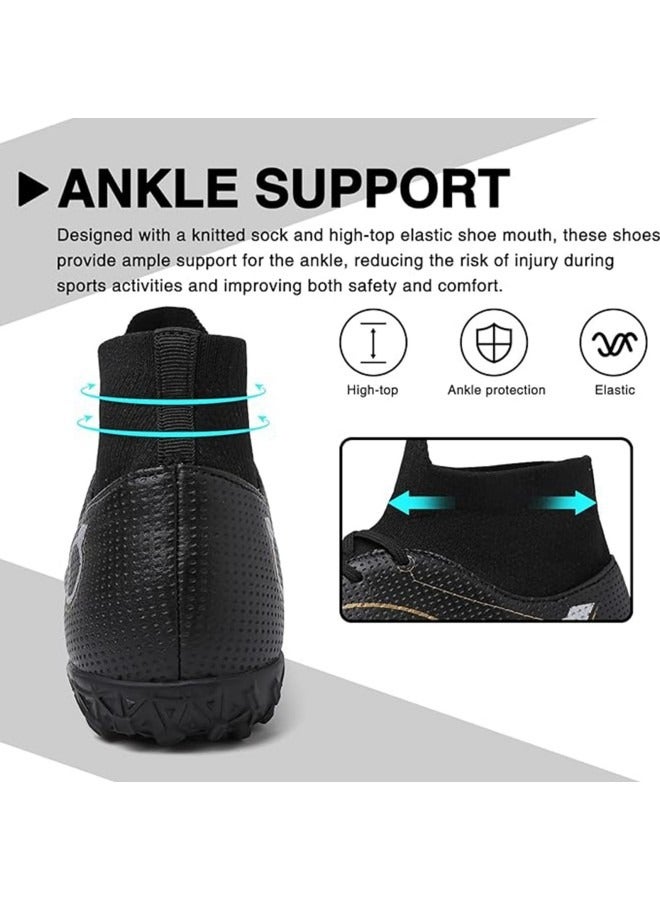 GGEROU Men's Football Shoes,Boy's Soccer Cleats,Athletic Soccer Training Shoes,High-Top Breathable Athletic Football Boots,Indoor Outdoor Cleats - Image 3