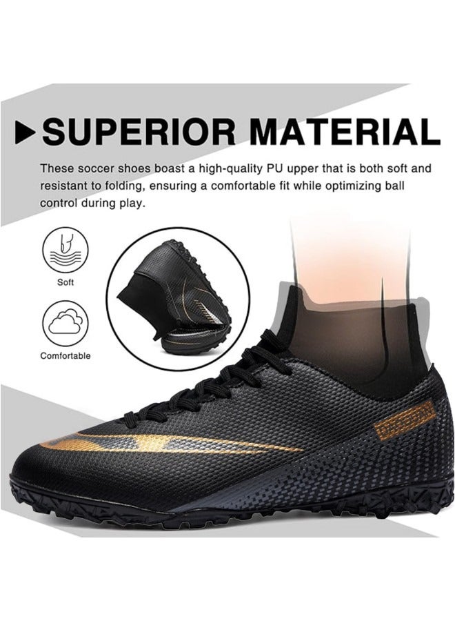 GGEROU Men's Football Shoes,Boy's Soccer Cleats,Athletic Soccer Training Shoes,High-Top Breathable Athletic Football Boots,Indoor Outdoor Cleats - Image 2