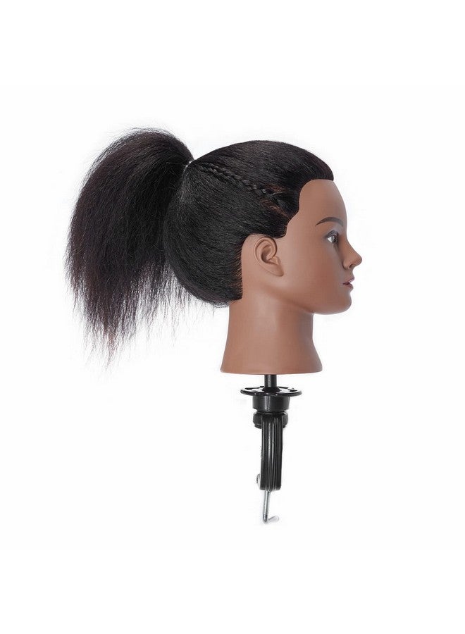Hairingrid Mannequin Head 14" 100% Real Hair Hairdresser Cosmetology Mannequin Manikin Training Head Hair and Free Clamp Holder (14 Inch) - Image 5