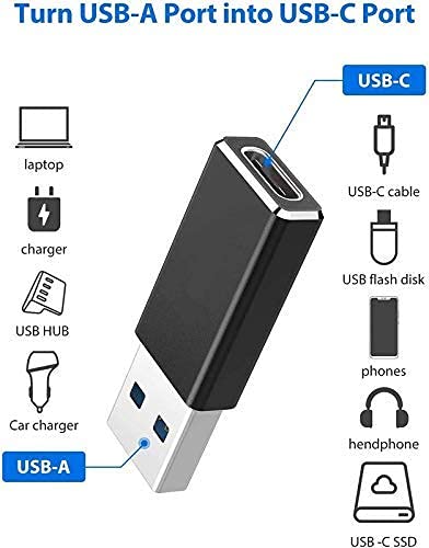 VEROX USB A 3.0 Male to USB 3.1 Type C Female Adapter Connector Type C Adapter Compatible with All Smartphone, Pc, Laptop, Charger with Standard USB Interface- Black - Image 4