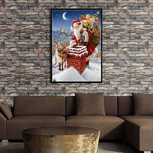 Abyssaly Brick Wallpaper Peel and Stick Faux Stone Brick Stick on Wallpaper 23.6" X 118" Thick Removable Wall Paper Contact Paper Self-Adhesive Home Decoration Fireplace Shelf Paper - Image 3