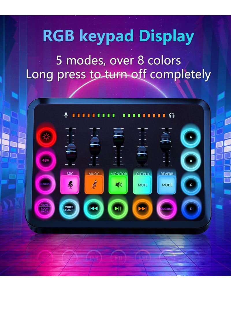ماركة غير محددة - خلاط F11 - RGB PC، طاقة وهمية 48 فولت، تحكم فردي في مستوى الصوت، وسادات صوت DIY، مثالي للبث المباشر والتسجيل والتدوين الصوتي والألعاب - Image 1