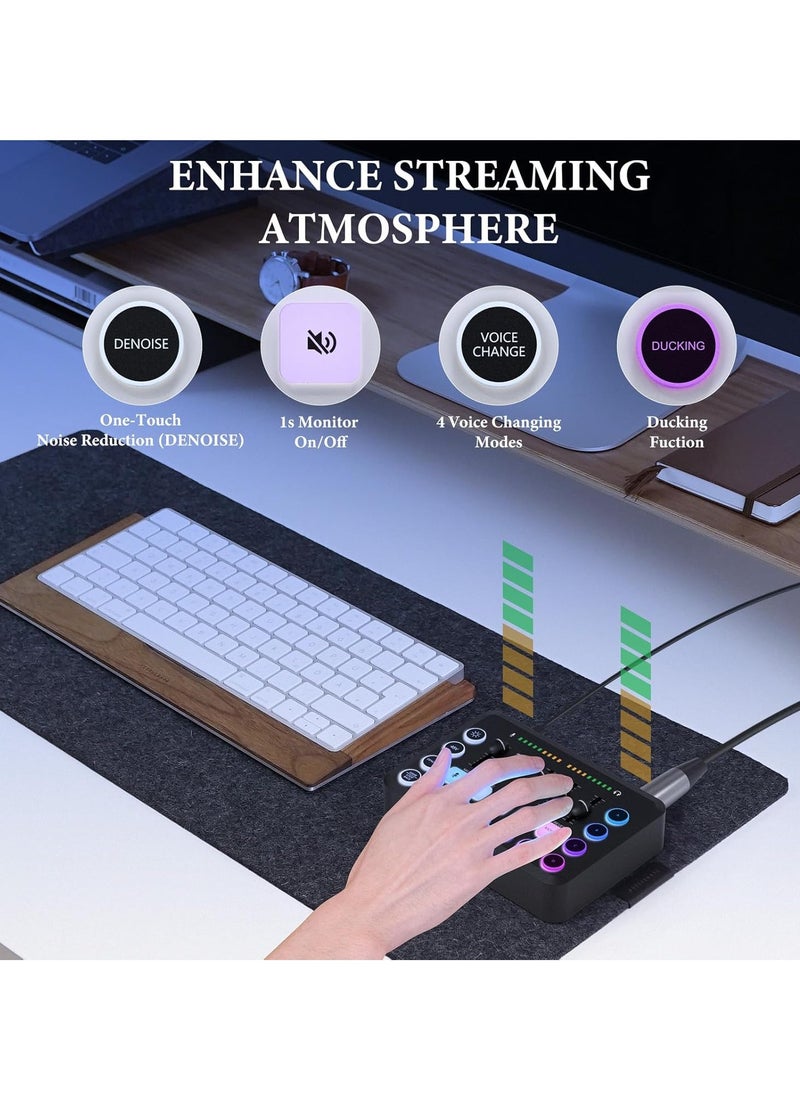 ماركة غير محددة - خلاط F11 - RGB PC، طاقة وهمية 48 فولت، تحكم فردي في مستوى الصوت، وسادات صوت DIY، مثالي للبث المباشر والتسجيل والتدوين الصوتي والألعاب - Image 1