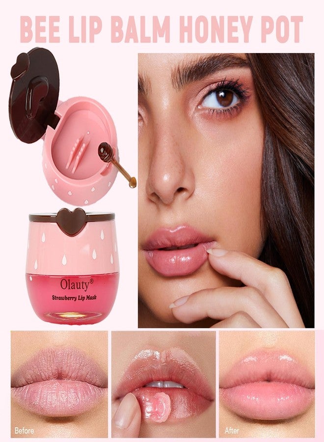 MinFei 9 PCS Bee Lip Balm Honey Pot, Honey, Strawberry, Apple Lime, Watermelon, Cherry, Peach, Mint, Grape, Coconut, Lip Balm Bulk,Lip Mask Overnight,Lip Mask Reduce Lip Lines, Mothers Day Gifts - Image 2