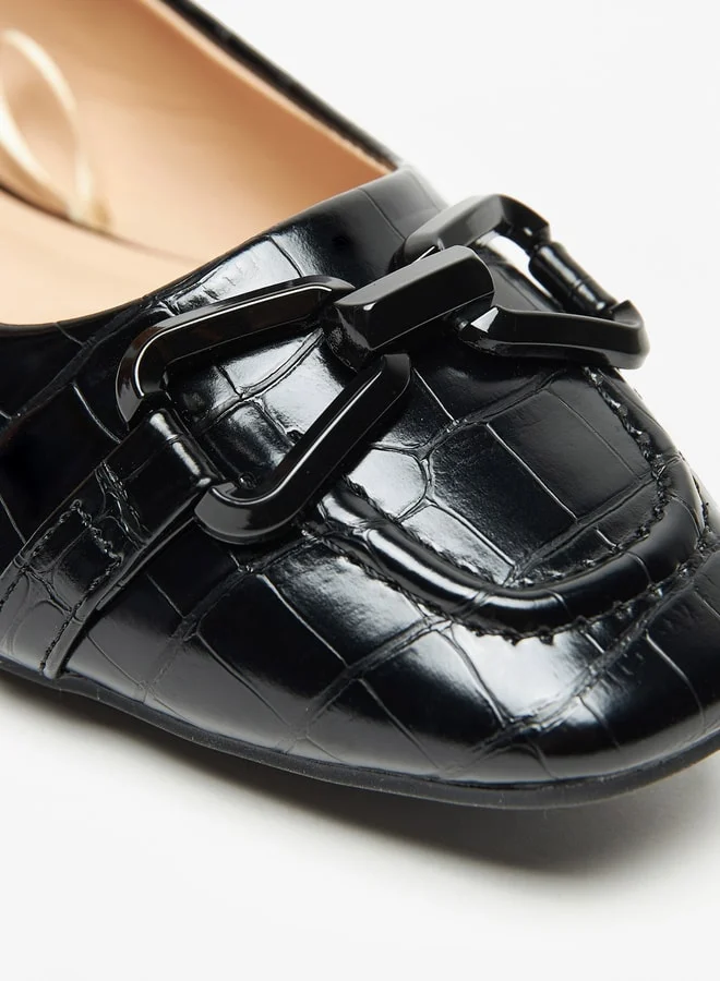 Celeste Women's Solid Pointed Toe Ballerina Shoes with Accent Detail