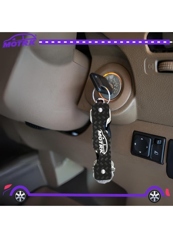 MOTRK - Motrk Keychain Carbon Fiber Compact Key Holder, Smart Key Organizer Keychain (4-16 Keys) Key Organizer, Key Holder Premium Heavy Duty, Key Organizer Car Accessories, Key Chain Keys Organizer - Image 1