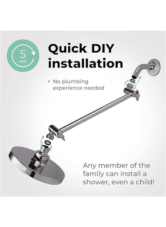 MIXDE Shower Head Extension Arm,Adjustable Shower Arm Extension,Solid Stainless Steel Shower Extender for ShowerHead,Showerhead Extender With Universal Connection - Image 4