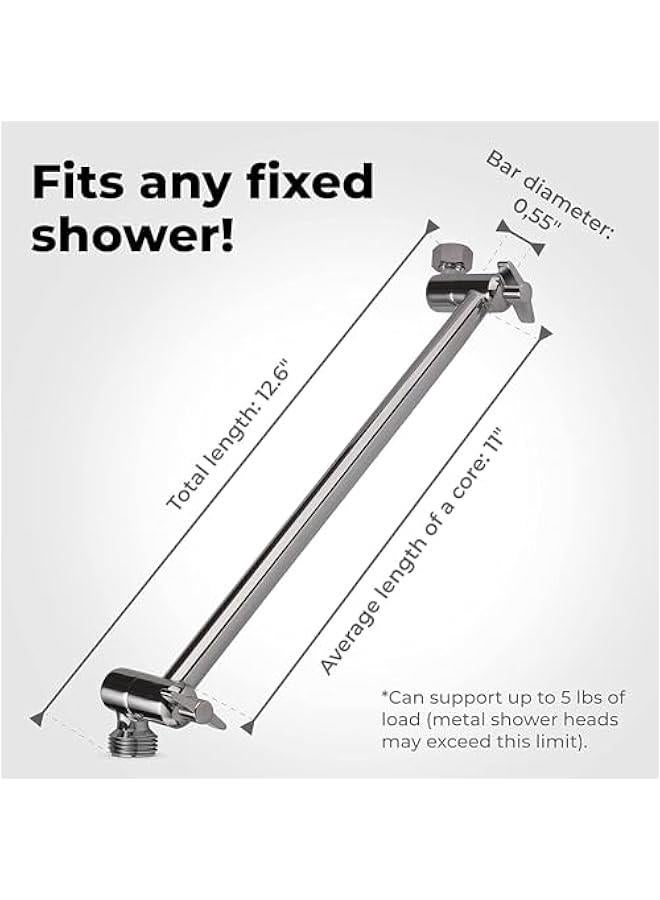 MIXDE Shower Head Extension Arm,Adjustable Shower Arm Extension,Solid Stainless Steel Shower Extender for ShowerHead,Showerhead Extender With Universal Connection - Image 3