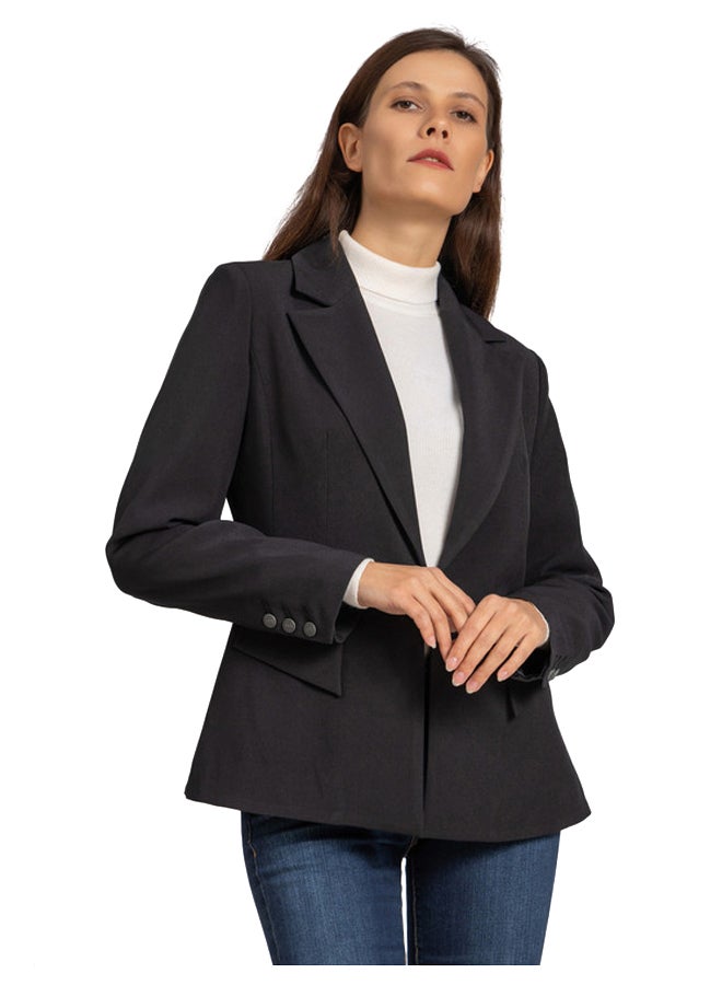 Esla Semi Peplum Cut Sharp Pocket Caps Blazer - Image 1