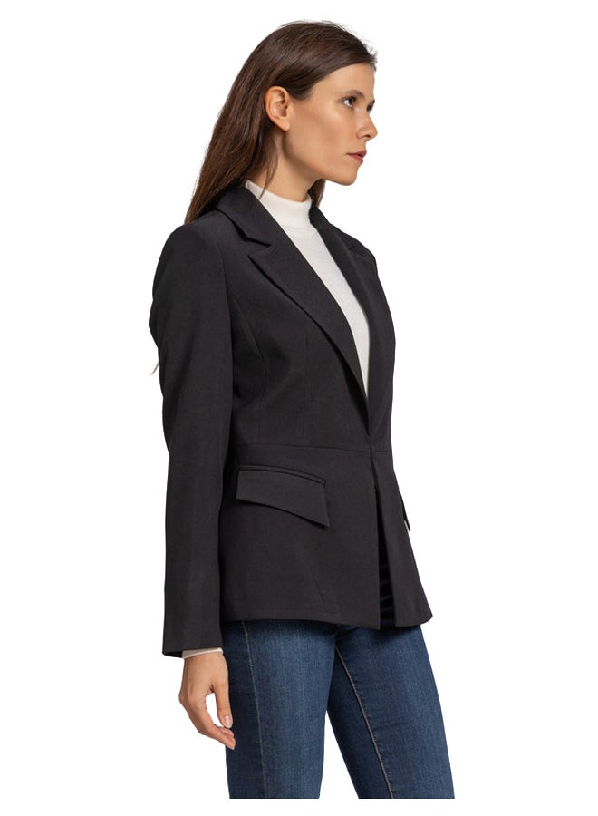 Esla Semi Peplum Cut Sharp Pocket Caps Blazer - Image 2