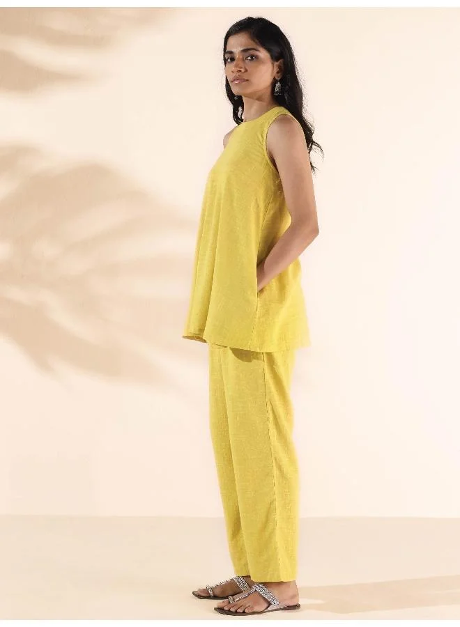 trueBrowns trueBrowns Lime Cotton Sleeveless Co-ord Set