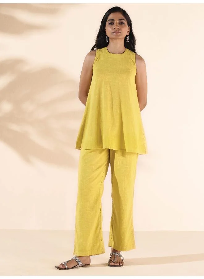 trueBrowns trueBrowns Lime Cotton Sleeveless Co-ord Set