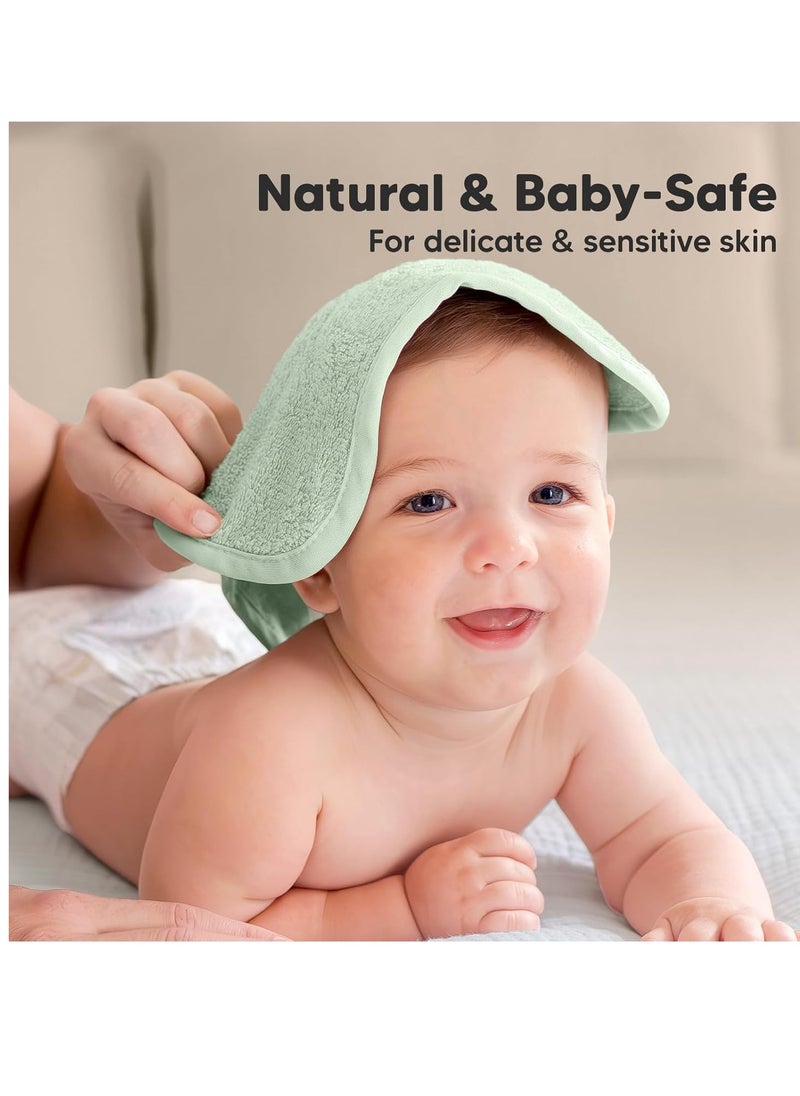 KeaBabies - 6-Pack Baby Washcloths - Soft Viscose Derived from Bamboo Washcloth, Baby Wash Cloths, Baby Wash Cloth for Newborn, Kids, Bath Baby Towels, Face Towel, Face Cloths for Washing Face(Pistachio) - Image 1