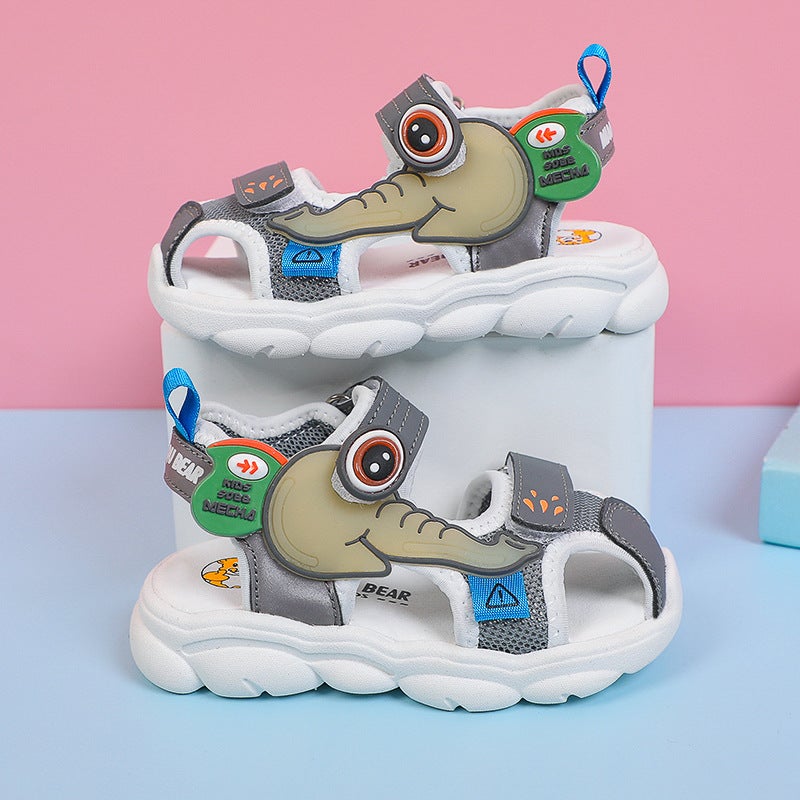 Children'S Sports Sandals Style Covered Toe Shoes Boys And Girls Baby Elephant Cartoon Baby Shoes Soft Sole Non-Slip - Image 4