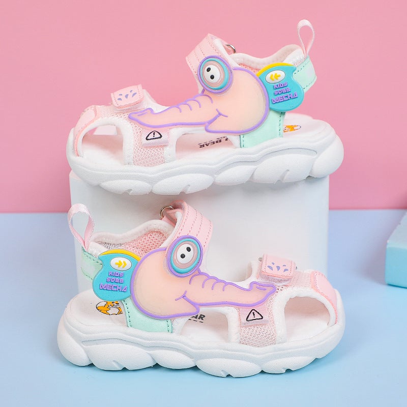 Children'S Sports Sandals Style Covered Toe Shoes Boys And Girls Baby Elephant Cartoon Baby Shoes Soft Sole Non-Slip - Image 3