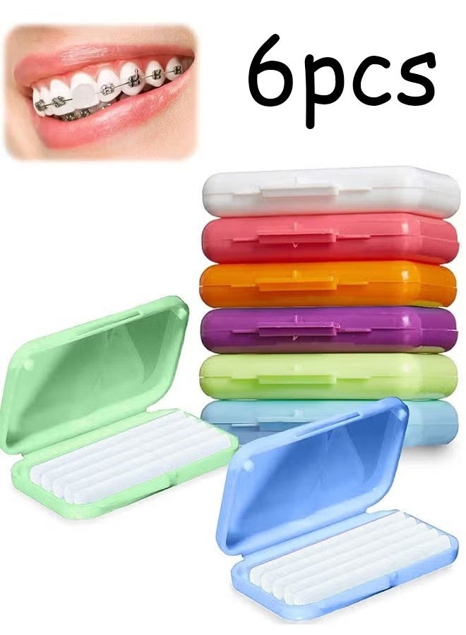 6 Pack Clear Braces Wax for Teeth Dental Wax for Braces Wearer Tooth Wax for Braces and Oral Appliances - Image 1