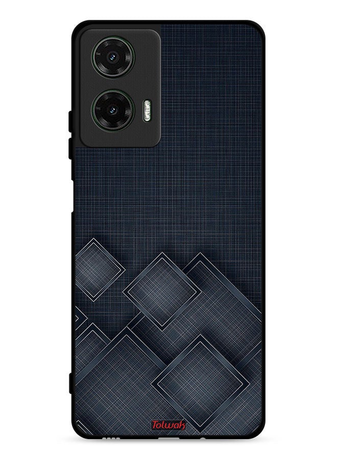 Tolwak غطاء حماية لهاتف موتورولا موتو G35 5G بنمط مربعات على القماش - Image 1