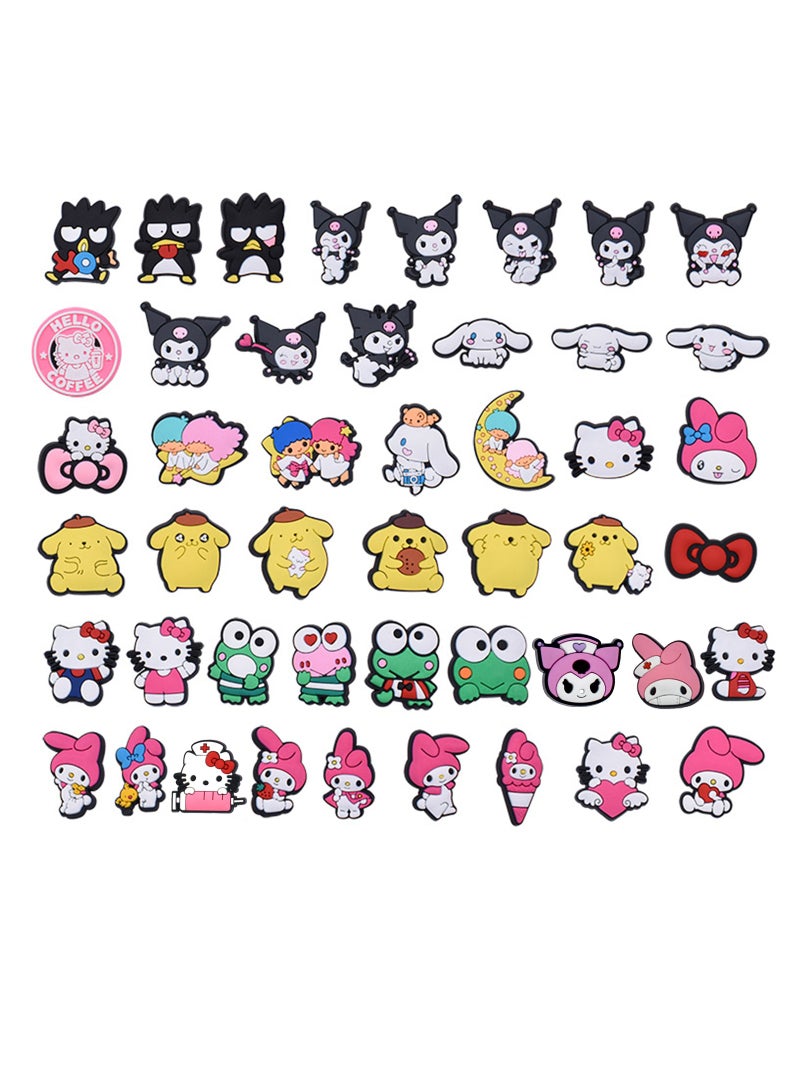 Zikra 47PCS Croc Charms for Girls Adults, Kawaii Shoe Charms for Croc Clogs Sandals Decoration, Shoe Charms for Wristband Bracelets, Sandals Decoration Accessories - Image 1
